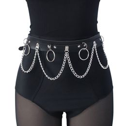 Taille Ketting Riemen Sexy Vrouwen Gothic Hiphop Riem Met Harajuku Punk Stijl Jk Verstelbare Disco Dansen Pu Jurk Jeans 230825