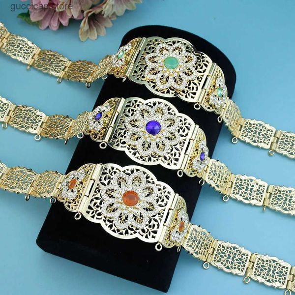 Ceintures de chaîne de taille Sunspicems couleur or arabe maroc Caftan ceinture pour femmes ceinture de tournesol robe de mariée algérienne Kaftan Abaya ceinture Y240329