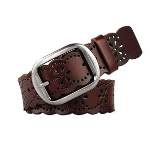 Chaîne de taille ceintures bretelles ceinture décoration en peau de vache boucle d'aiguille associée à un jean à la mode ceinture évidée pour les femmes