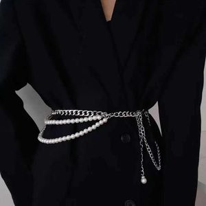 Ceintures de chaîne de taille Femmes ceinture perles épissant la femme ceinture de femme pour le jean vintage de la mode
