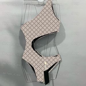 Taille découpe femmes maillots de bain lettres conception unique épaule maillot de bain Sexy filles une pièce été maillots de bain