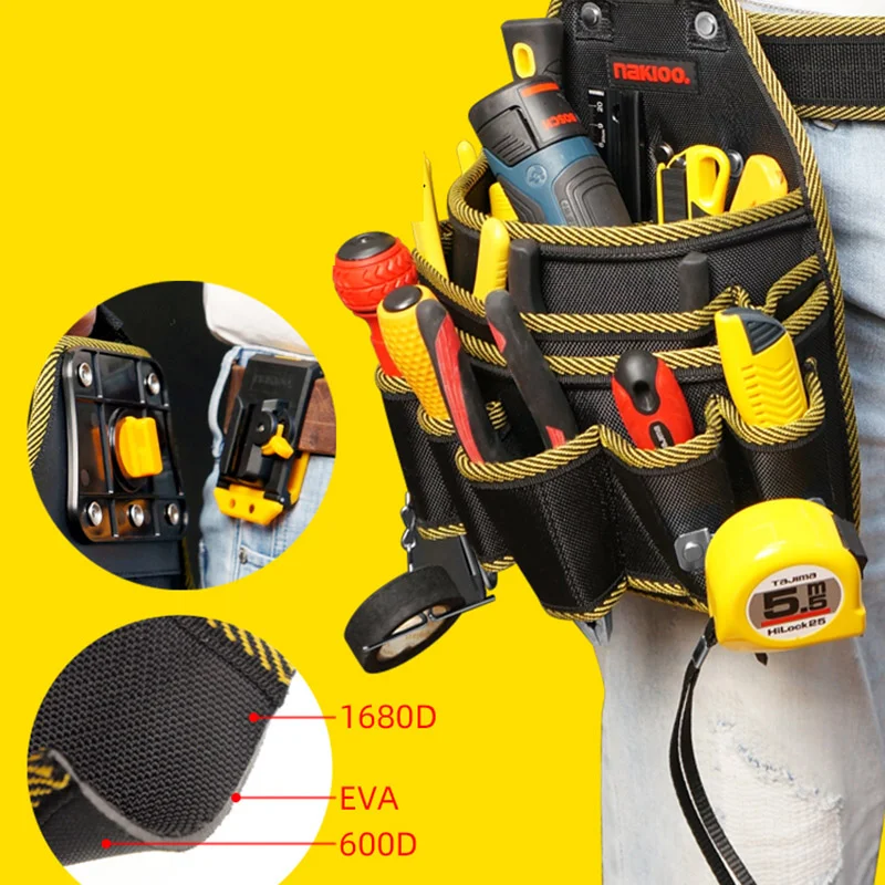 حزمة الخصر الذكور الأدوات الأدوات منظم الأظافر جيب حزام أدوات النجار حزام حزام أدوات الأدوات المحترف
