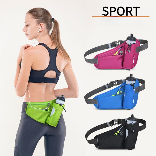 Riñonera deportiva para correr, riñonera con soporte para botella de agua para hombre y mujer, entrenamiento al aire libre, escalada, ciclismo