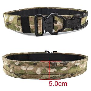 Taille Ondersteuning 2 Inch Tactische Riem Militaire Molle Battle Army Combat Snelsluiting Gear Jacht CS Wargame Double