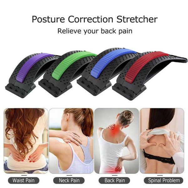 Soutien de la taille 2023 Back Stretcher Extender Posture Massager Chiro Lombaire Soulagement de la douleur Correcteur Spine Corrector Health Fixer Type