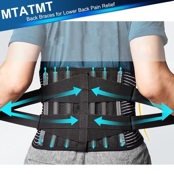 Soporte de cintura Tirantes para la espalda para aliviar el dolor inferior con 6 Estancias Cinturón transpirable Hombres Mujeres trabajo cinturón de soporte lumbar 230613