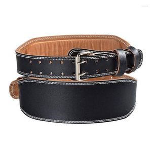 Ceinture de soutien à la taille Faux cuir Haltérophilie Double broche Puissance Ceinture Gym Musculation Entraînement Bas du dos Lombaire