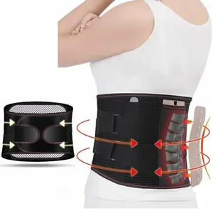 Taille Support Brace Lumbale Tourmaline Back Zelfverwarmende Banded Aja Verstelbare riem Dubbele therapie Magnetic