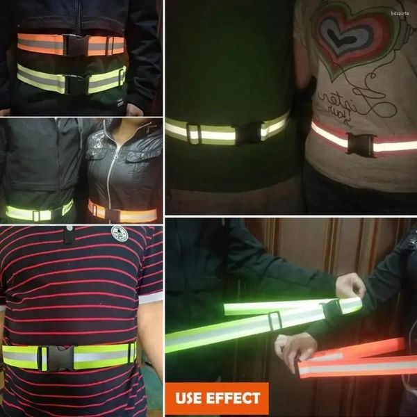Fabrics de soporte de cintura Alta visibilidad Reflectante Cinturón de seguridad Cías de cinta reflectora para suministros de ciclismo para caminar para correr de noche