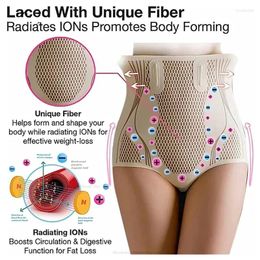 Soutien de la taille Réparation de fibres d'ions de soie glacée façonnant les femmes contrôle du ventre sculpter sous-vêtements courts taille haute corps Shaper slips pantalon ferme