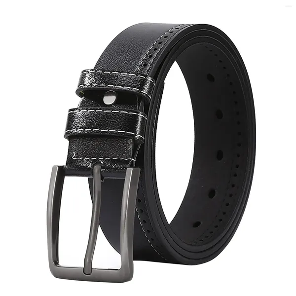 Ceinture de robe en cuir de soutien à la taille pour hommes à la ceinture pour hommes et à la ceinture avec une boucle à art à broche unique rétractable