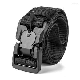 Taille Support Heren Tactical Belt Ourdoor Sports Safety Magnetic Multifunctionele Nylon Outdoor Trouser Casual Accessoires