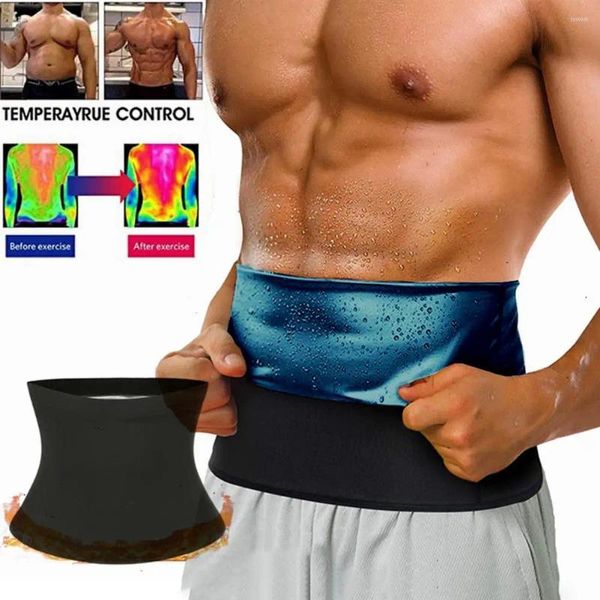 Soporte de cintura Hombres Cinturón recortador S a 5XL Slim Elástico Control de la barriga Body Shaper Cerveza masculina Vientre Estómago Envoltura Banda para el sudor Suministros de fitness