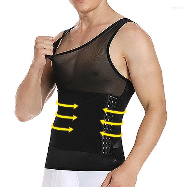 Gilet de soutien de taille pour hommes, avec Correction de Posture, ceinture de contrôle du ventre, ceinture lombaire du dos, modelant le corps, accessoires de sécurité pour le sport et la gymnastique