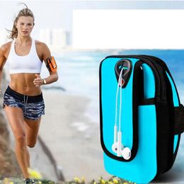 Taille -ondersteuning Perfeclan Outdoor Running Armband Telefoonarmtas Gymhouder Blue