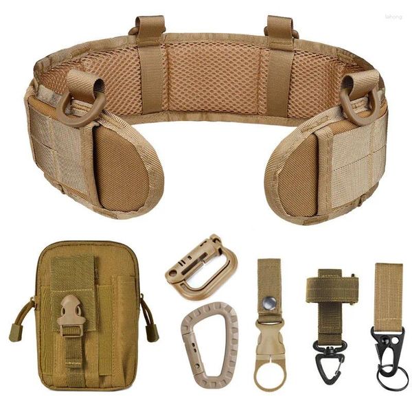Soporte de cintura Cinturón de batalla táctico MOLLE Hombres Set Guerra Militar Interior con bolsa de herramientas para teléfono