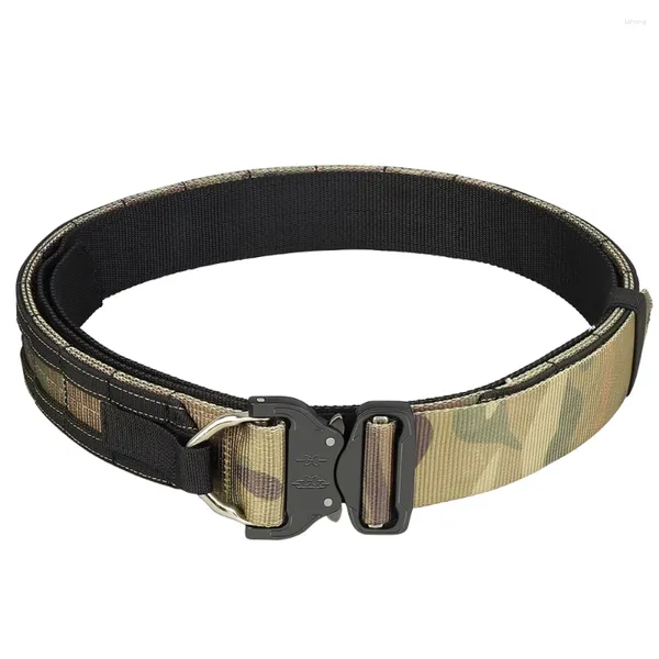 Ceinture de Combat tactique militaire Molle, Support de taille, boucle métallique à dégagement rapide, sangle en Nylon, accessoires de Paintball 1.75 pouces