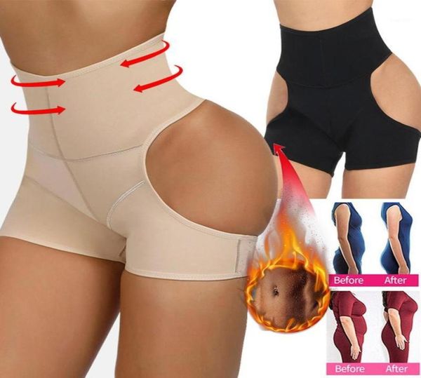 Taille soutien femmes hanche contrôle culotte évider trou Sexy cul Shaper fesses Push Up Shapewear haute minceur Shapewear19999103