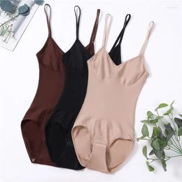 Taille Support Women Jumpsuit Solid Wrapped Mouwess Hip Lifting Casual Sports Yoga Deskleding Full Body Shaper Shapewear Tummy Control