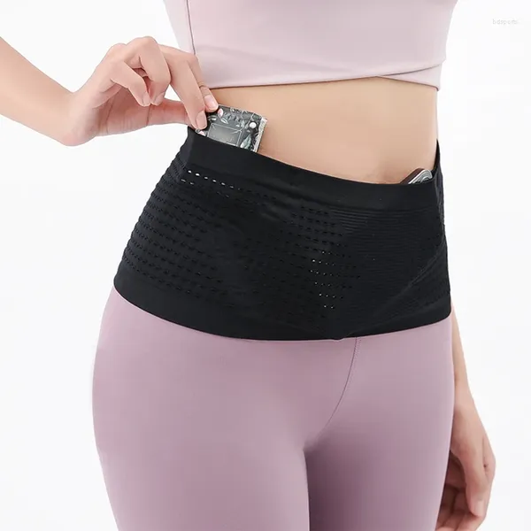 Cinturones de yoga de soporte de cintura bolso insivible para ciclismo Ciclismo Purso Fitness Ejercicio Fanny Pack Teléfono Cayos Bolsas de almacenamiento Elásticas