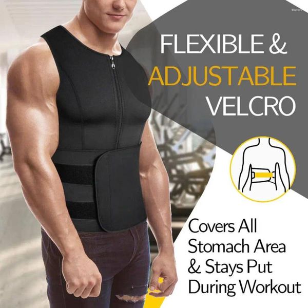 Support de taille Youzi Men Sports Body Shaper Trainer à double face zipper Perte de poids Suisse de sauna amincissant Shapewear