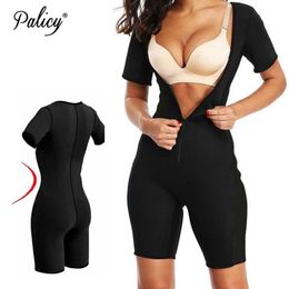 Taille formateur corps Shaper femmes minceur Sauna costume néoprène sous le buste Body Fajas jambe Shapewear avec fermeture éclair grande taille Y20225d