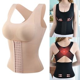 Traineur CORSET Slimming Shapewear Corps Shaper Control Control Underwear Women Top Top avec des coussinets