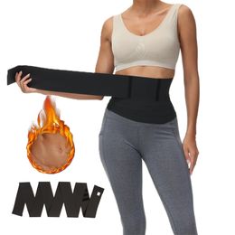 Entrenador de cintura para mujer Invisible Wrap Waist Trainer Tummy Wrap Cintura Trimmer Belt Talla grande Negro Ajustable Gym Workout Belt 220513