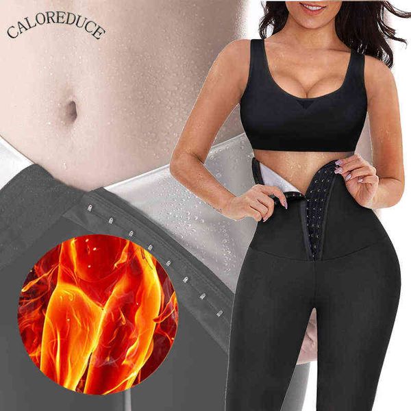 Taille Sweat Sweat Sauna Pantalons Thermo Femmes Corps Shaper Minceur Tumbing Tummy Control Tops Perte de poids Entraînement Shapers 211112