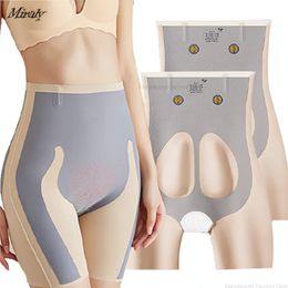 Taille Ventre Shaper Amberoxus ElaShape Unique Fibre Restauration Shaper Femmes Sans Couture Taille Haute Contrôle Du Ventre Corps Shaper Culotte Ventre Minceur 230626