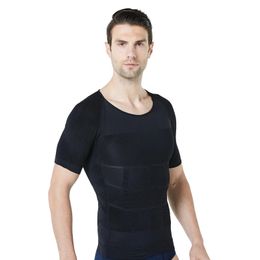 Faja moldeadora de abdomen y cintura para hombre, camiseta refrescante, moldeadora de cuerpo de compresión 231012