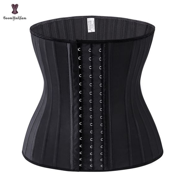 Taille Ventre Shaper Noir Crème 3 Crochet Et Oeil 25 Acier Booned Entraîneur En Latex Fajas Ceinture Écharpes Bande Plus La Taille Sous-Vêtements Corselet Femmes 220915