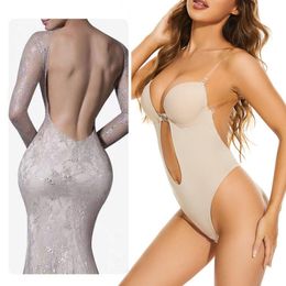 Cintura Tummy Shaper Body Fajas Ropa interior sin respaldo Tanga sexy Mujeres Boda Adelgazante Leotardo Push Up Corset Faja Body con sujetador 230821