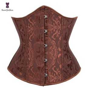 Taille Tummy Shaper Burlesque Underbust Corset Blanc Noir Rouge Bleu Rose Abricot Vert Marron Jaune Floral Bustier Bauques Plus Siz6301700