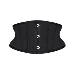 Taille buik Shaper Burvogue dames trainer korsetten afslank riem korte torso satijn onderborst korset sexy veter bustiers 221019