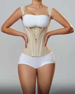 Taille Tummy Shaper Korsettop met knopen en rits 230807