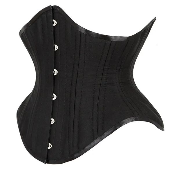 Cintura Tummy Shaper Algodón Sexy Corsé 20 Huesos de acero Underbust Cincher Corsés Top gótico Bustier Tallas grandes Corpete Corselet Negro 231013