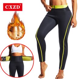 Taille Tummy Shaper CXZD Vrouwen Neopreen Sauna Zweetbroek Vetverbranding Corset Been Afslanken Body Shaper Anti Cellulitis Compressie Leggings Shapewear 230728