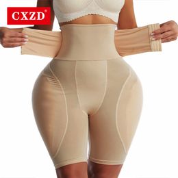 Taille Tummy Shaper CXZD Vrouwen Postpartum Body Shaper Ondergoed Hoge Taille Heup Gewatteerde Panty Dij Slanker Sexy Butt Lifter Fake Ass slipje