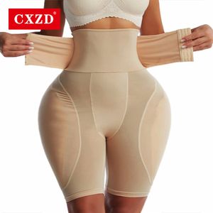CXZD femmes post-partum corps corset taille haute hanche rembourré culotte cuisse plus mince Sexy bout à bout faux cul culotte