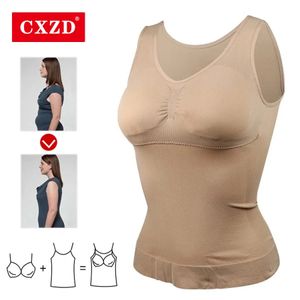 Taille Tummy Shaper CXZD Vrouwen Shapewear Gewatteerde Tummy Controle Tank Top Afslankend Hemdje Verwijderbaar Lichaam Vormgeven Compressie Vest Corset 231012