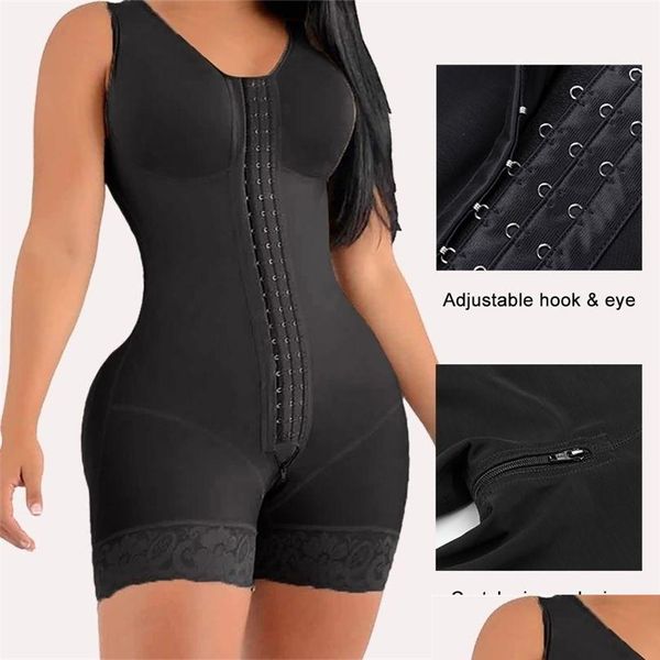 Taille Tummy Shaper Fajas Colombien Femmes Shapewear Minceur Skims Butt Lifter FL Body BBBL Control Body Crotch Ziper Design XS DRO Dhlqh