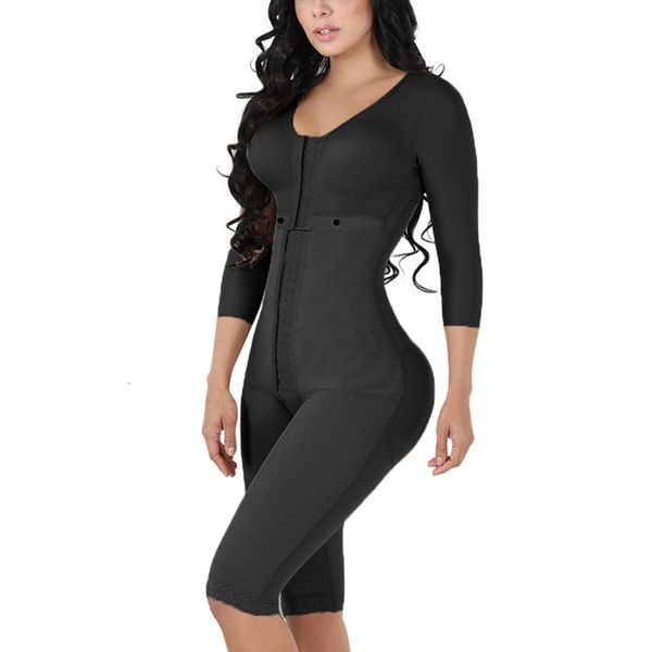 Taille ventre Shaper Fajas Colombiana corps soutien du sein côté manches longues contrôle Body Shapewear formateur 230621