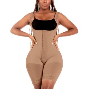 Cintura Tummy Shaper Fajas Colombianas Bum Lift Control Fajas Mediados del muslo Busto abierto Body para uso diario o posparto 230407