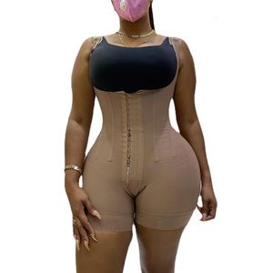 Taille buik Shaper Fajas Colombiaanas Reductoras Shapewear Bodysuit Hook Eye Sluiting Buikregeling Verstelbaar Crotch Open Buste Gaine Amincissante 230811