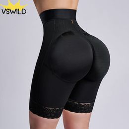 Taille Tummy Shaper Fajas Colombianas Vrouwen Hoge Fake Ass Stretch Shorts Controle Buik Schede Trainer Reductieve Afslanken Broek 221110