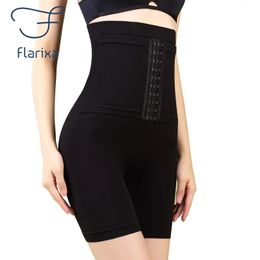 Cintura Tummy Shaper Flarixa High Cintura Trainer Bragas Mujeres Body Shaper Tummy Adelgazante Ropa interior Boxer Hips Lift Shorts Breasted Shapewear 231101