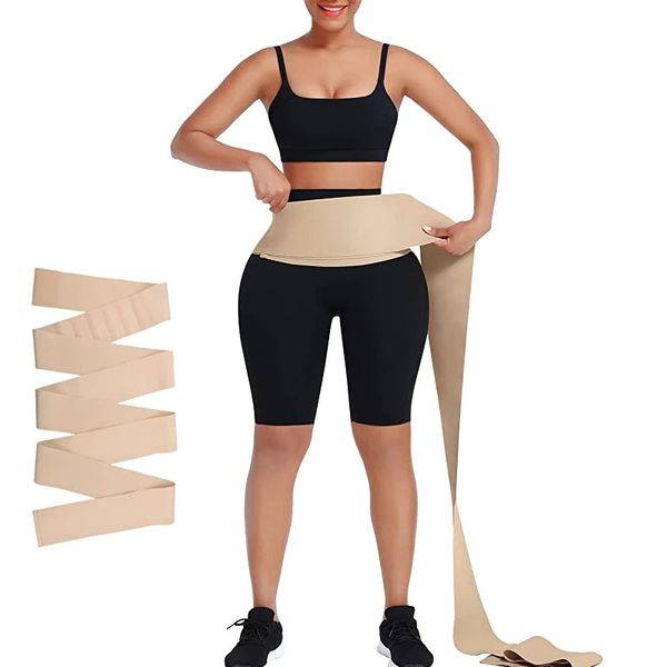 Cintura Tummy Shaper Invisible Vendaje Envoltura Entrenador de cintura Tummy Wrap Adelgazante Ajustable Gimnasio Entrenamiento Cinturón Lumbar Recortador Soporte de cintura Fajas 231120