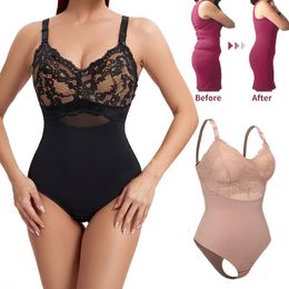 Taille Tummy Shaper Lace String Huid-strak kledingstuk vrouwen naadloze full body taille slanke buik gladde panty naakt 230724