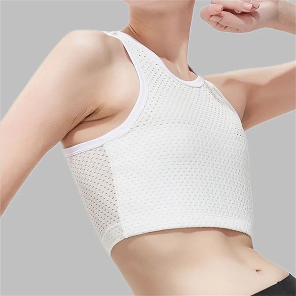 Cintura Tummy Shaper Lesbianas Ropa deportiva Pecho Pecho Carpeta Trans Crop Top Plana Pecho Carpeta Corsé Estiramiento Cuerpo Forma Hebilla Tomboy Bra Tank 231021